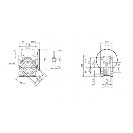 SILNIK ELEKTRYCZNY 0,75kW 1390 + PRZEKŁADNIA I=7,5